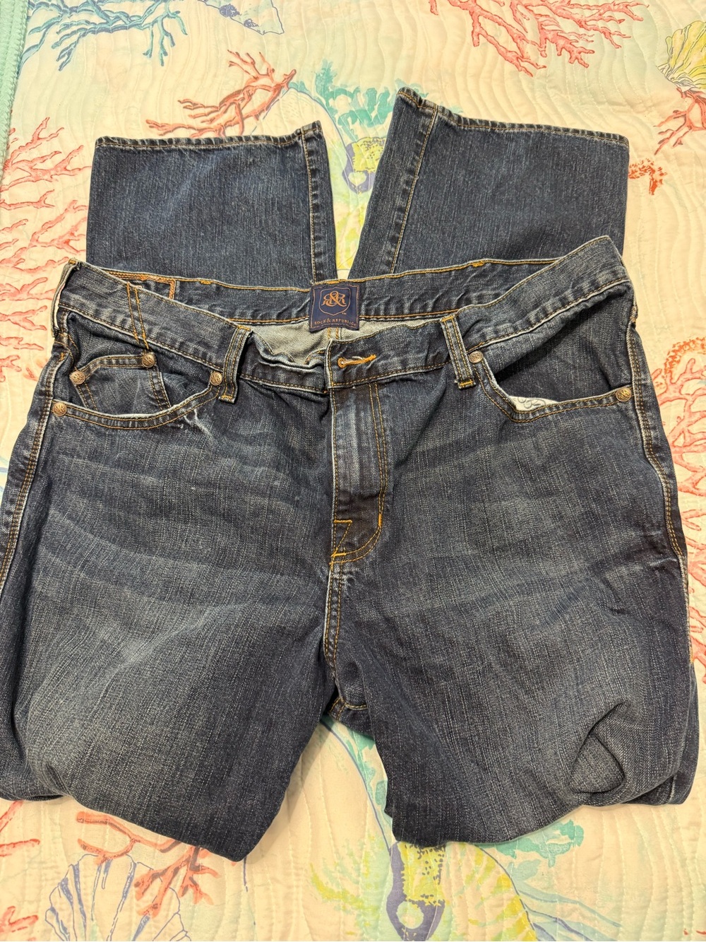 Rock & Republic Men's Dark Blue Relaxed Jeans 40x32